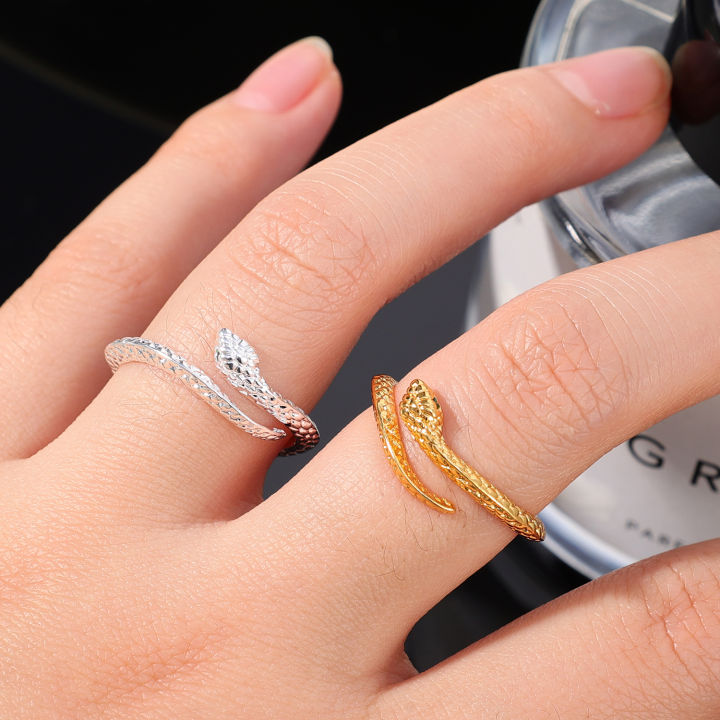 1pcs y2k Snake Ring For Women Punk Open Adjustable Zircon Eye Snake Rings Jewelry Gift