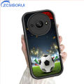 ZCSIBORUI for Redmi A3x A3 Back Cover Football Cheering Pattern Soft Camera Protection Rubber Square Ladder Phone Case. 