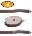 3 pack set of Bird Perches Natural Wood Parrot Perch for Parakeet Cage Accessories Parakeet Toys for Parrots, Parakeets Cockatiels, Conures, Macaws, Love Birds, Finches. 