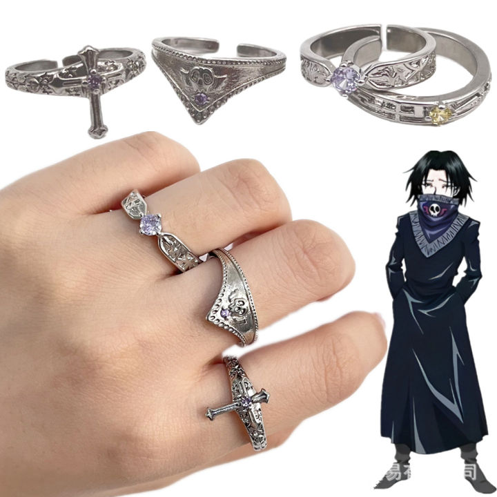 4 designs HUnter X Hunter Women Rings Anime Character Killua Zoldyck Kurapika copper Fashion Jewelry Finger Rings for Men