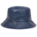 bucket hat faux leather bucket hats PU leather solid top men's and women's fashion bucket cap Panama fisherman caps. 