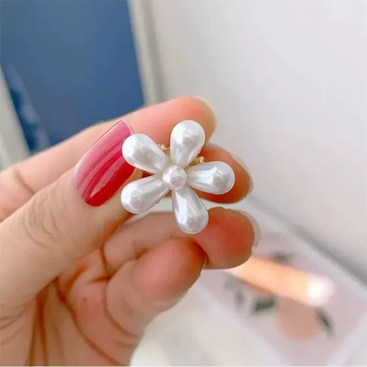 New%20Fashion%206pc%20Mini%20Hair%20Catcher%20for%20Women%20Korean%20Small%20Flower%20Pearl%20beads%20clip%20Set%20gold%20Carb%20girls%20Headwear%20Wedding%20Hair%20Accessories%20-%20Image%203