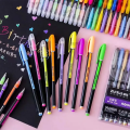 Neon Color Glitter Metallic Gel Pen Pack of 12 diffrent colors. 