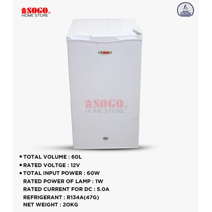 Sogo (12) Volt Solar Refrigerator 60 Liter