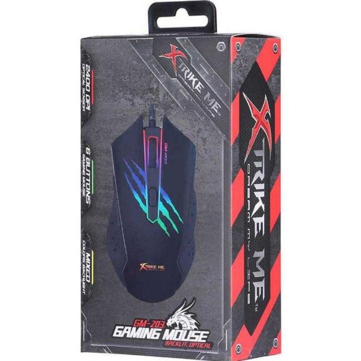 Xtrike Me Wired Optical Gaming Mouse GM-203, 6 Buttons, mixed colors