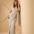 Designer Plain  Chiffon Saree With Blouse dress For Women. 