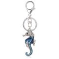 Fashion crystal seahorse key chain holder women jewelry charm pendant ysk028 girl purse. 