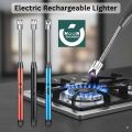 Rechargeable Electric USB Lighter – Windproof Arc Lighter with LED Battery Display & Flexible Neck – Long Reach for Candles, BBQ, Stove, Grill & Camping – Flameless & Safe. 