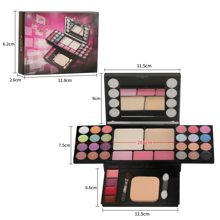 Women Professional Makeup Set Shimmer Eyeshadow Palette Lipgloss Stick Foundation Blush Powder Make 