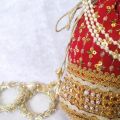Traditional Hand potli fancy embroidered clutch bag for wedding best gift for women  gol bag. 