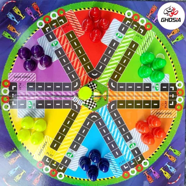 2 Sided Foldable Large Size Six Person Ludo (18 x 18inch)