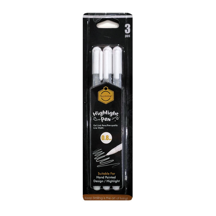 Pack of 3 Pack of 3pcs Gelly Roll White Gel Pen 0.8mm