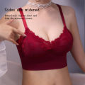 Red underwear Seamless bra lace bra women underwear plus size bra fixed cup No Steel Ring anti-sagging thin bra push up bra gathered bra soft bra. 