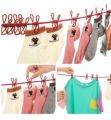 Clothes Drying Rack Rope Retractable Portable Clothesline Storage Clothing line with 12 Clips for Laundry Drying line Camping. 