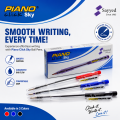 PIANO Click Sky Ball Pen – Smooth Writing Retractable Pens | Pack of 10 (Blue, Black, Red). 