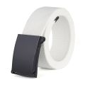 Solid Color Men Women Ladies Female Male Uni Plain Webbing Cotton Canvas Metal Buckle Belt Clothing Accessories 0724. 