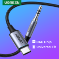 UGREEN USB C to 3.5mm Male to Male Audio Cable with DAC Chip Type C Aux Cable for Car, Speaker, Headphone, Phones, iPad, Macbook, Aluminum Nylon Braided. 