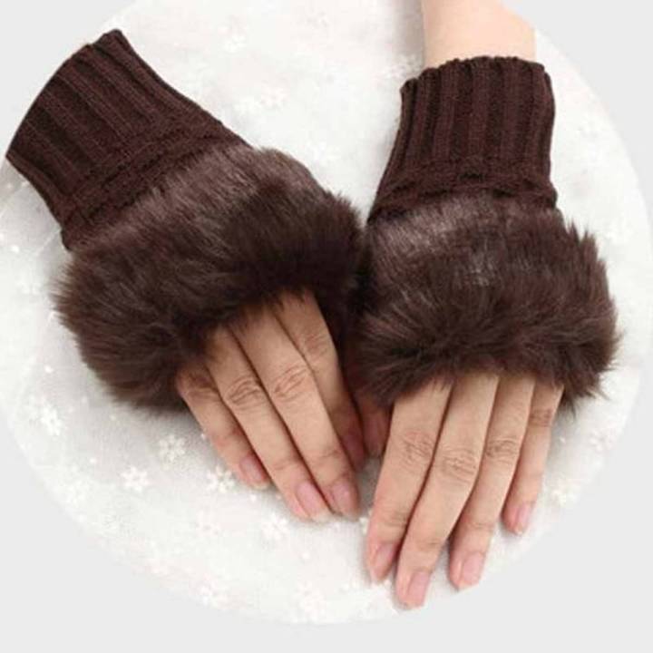 Winter%20Gloves%20For%20Women%20Woolen%20Half%20Finger%20New%20Stylish%20Warm%20Half%20Finger%20Gloves%20For%20Girls%20Washable%20Woolen%20Gloves%20Faux%20Gloves%20For%20Women/Ladies/Girls%20-%20Image%202