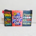 Quotes and Floral Patterns Flat pouches for GIRLS - Digitally Printed Pencil Cases for boys and girls. 