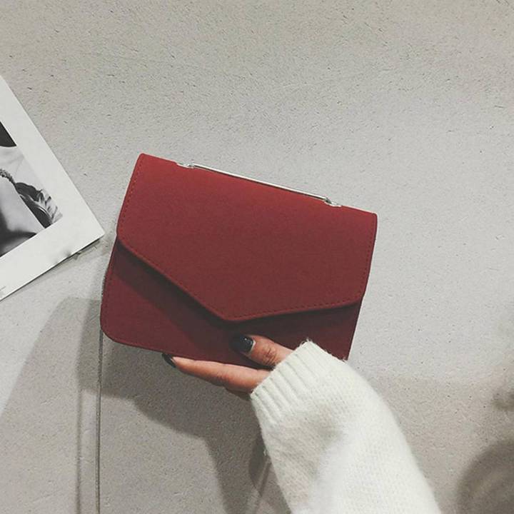 【ETOP】Woman Fashion Solid Colour Velvet Shoulder Bags Ladies Elegant