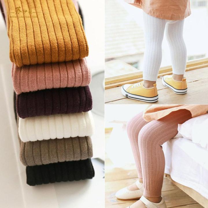 Baby Girl Stretch Leggings Pants Spring and Autumn Toddler Child Cotton Knitting Trousers Newborn Kids Long Tights