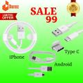 Fast Charging Cable ipone/Type C/Android For All New Models Mobile. 