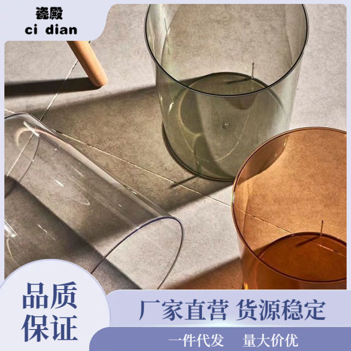 Wake up Flower Bucket Wholesale Transparent Trash Can Thickened and Large-Capacity Household Light Trash Can Bedroom and Toilet Toilet Basket