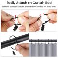 42 Pack Openable Curtain Rings with Clips, 1 Inch Interior Diameter,. 