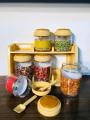 Masala box spice rack set 6 jars, masala jar wall mounted, masala box shelf, spice rack premium qualty. 