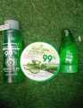 Pack of 3 Naturally & Moisturizing Aloe Vera Gel Face Cleansing 1 pcs  alovera gel bottle 1 pcs alovera gel jar. 