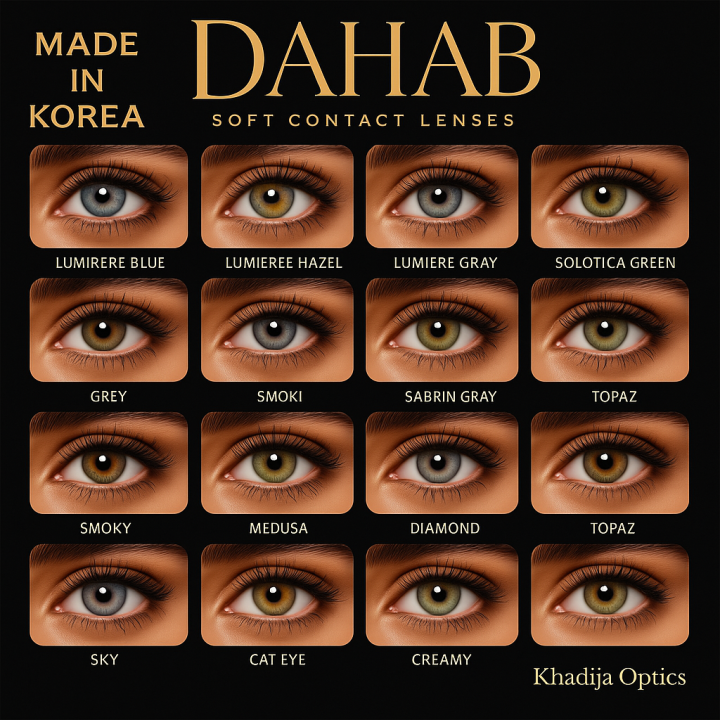 DAHAB Contact Lenses Multi Color Eye Lens Soft Eye Lenses with Solution High Quality (Select Desire Color Before Add to Cart)