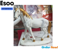 Resin White Gold Horse Statue Showpiece Horse Ornaments Horse Decor Resin Decor The Office Decor Mini Figurine White Horse Figurine The Office Stocking Stuffers Home Adorn Standing Horse Sculpture European Style Statue. 