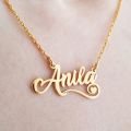 Customize Twirl Motif Heart Name Locket Design Any Name Pendant, Name Locket for girls. 