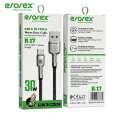 erorex R-17 30W Fast Charging USB-A to Type-C Woven Data Cable– High-Speed Data Sync & Durable Braided Charging Cord. 