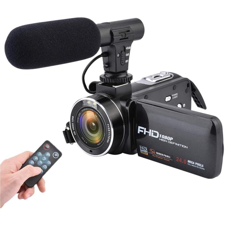 Video Camera - Camcorder,CamKing FHD 1080P 24.0MP 16X Digital Video Camera with External Microphone and 3.0 Inch IPS HD Touch Screen Digital Zoom Camera Recorder