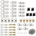 140 Pcs Photo Frame Hanging Hooks Kit, 9 Models Picture Hanger Hooks with Screws for Office Family Photo Picture Painting Hanging Assorted Types. 