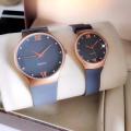Premium Couple Watches Set - Pack of 2 - High Quality Leather Strap - Analog Quartz - Perfect for Couples. 