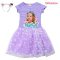 Dance Like Nastya Show Clothes Baby Girls Sleeveless Casual Dresses with Small Bag Kids Cartoon Wedding Party Princess Vestidos. 