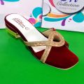 Fancy flat sandals black and golden for girls stylish sandals for women. 