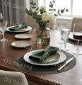 Round Placemat Hotel Restaurant PVC Table Insulation Mat Home Double Frame Decorative Mat QS Beeding. 