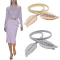 1/2pcs Fashion Women Metal Belt Stylish Vintage Golden Silver Leaves Chain Waist Belt Smooth Buckle Clothes Decoration Lady Gift. 