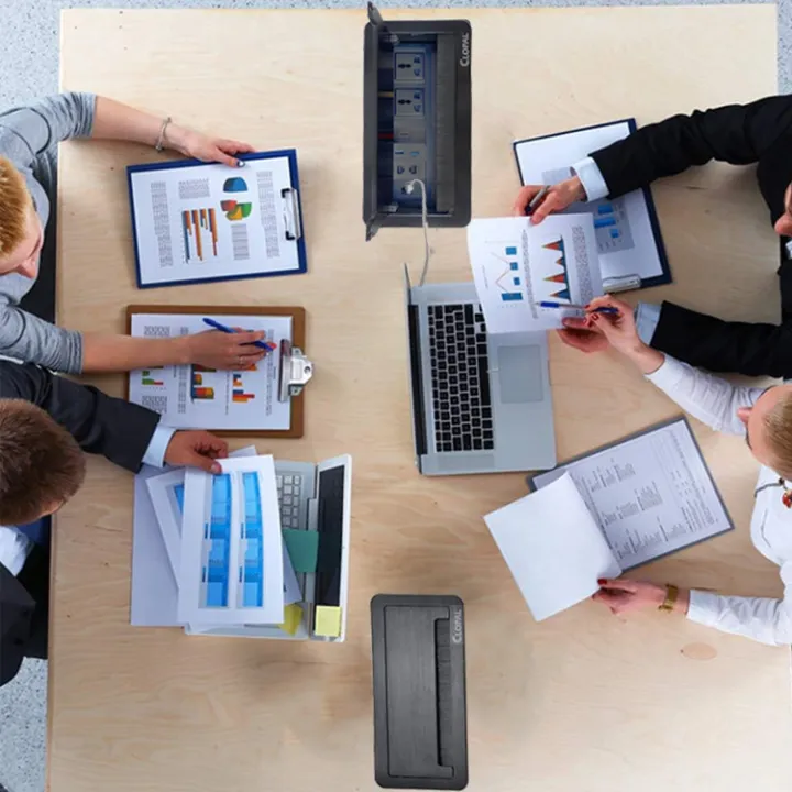 Flip%20up%20Tabletop%20Brush%20Connectivity%20Box%20with%204%20Multi%20Light%20Plug%20-%20Black%20-%20Image%206