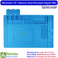 Mechanic V51 18×12 Inch Heat Resistant Silicone Soldering Mat 500℃ ESD Non-Slip Repair Pad for Mobile Phone & Electronics Repair by Electrica. 