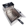 6 Liter Professional Stainless Steel Electric Deep Fryer Single Tank Chips Fish Broast Nuggets Samosa Fitters Frying Machine Commercial Chicken French Fries 6L Oil Electric Deep Fryers. 