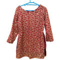 Preloved Baraat Dress - 30 Inch Kameez Height - Red And Golden - Girls - Pack Of 1. 