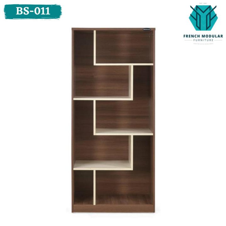 BS-011 - Brown & Cream MDF Lasani Modern Design Open Book Shelf Storage ...