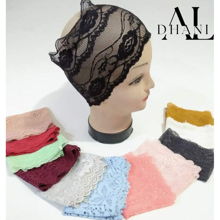 aldhani-pack of 12 hijab net band Style Turban Hat/hair loss Cap, Casual cap for girls