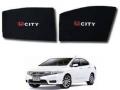 Honda City 2009 to 2019 Sun Shades Car Windows Curtains 4 pieces With Honda City Logo, Foldable, Jet Black. 