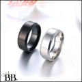 Pack of 2 Silver Stainless Steel and Black Titanium Rings For Men / Boys - Ring for Mens. 