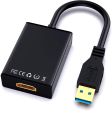 ABLEWE USB to HDMI Adapter, USB 3.0 / 2.0 to HDMI 1080P Video Graphics Cable with Audio for PC Laptop HDTV Projector Compatible with Windows XP 7/8 / 8.1 / 10 NOT For Māc. 